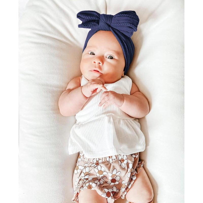 Niceye Handmade Baby Headbands Soft Stretchy Nylon Hair Bands with Bows for Newborn Infant Baby Toddler Girls - Image 5
